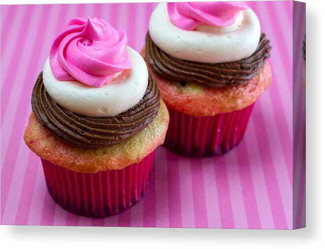 Neapolitan Canvas Print featuring the photograph Neapolitan Cupcakes #9 by Teri Virbickis