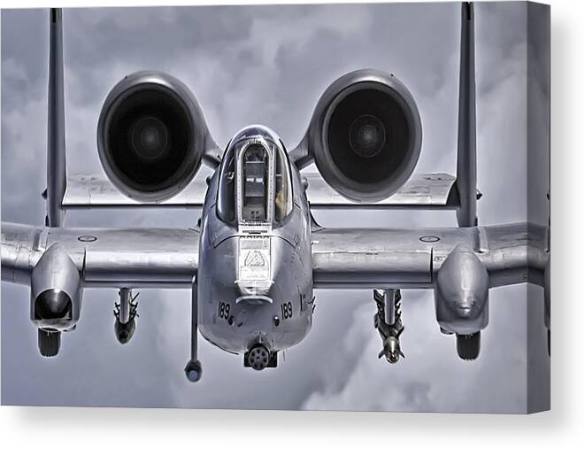 3scape Canvas Print featuring the photograph A-10 Thunderbolt II by Adam Romanowicz