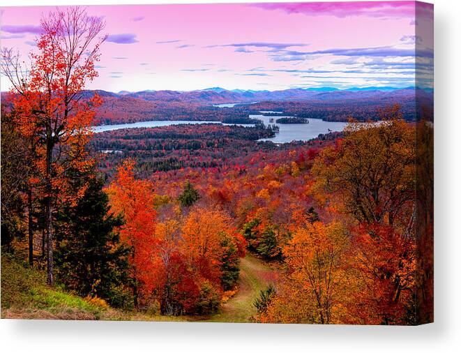 A Chilly Autumn Day On Mccauley Mountain Canvas Print featuring the photograph A Chilly Autumn Day on McCauley Mountain by David Patterson