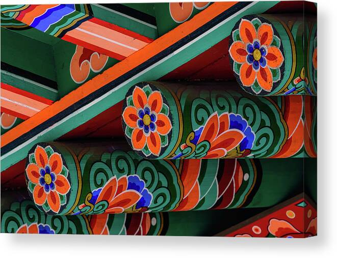 Pagoda Canvas Print featuring the photograph A Dancheong In Texas by Gabriel Perez