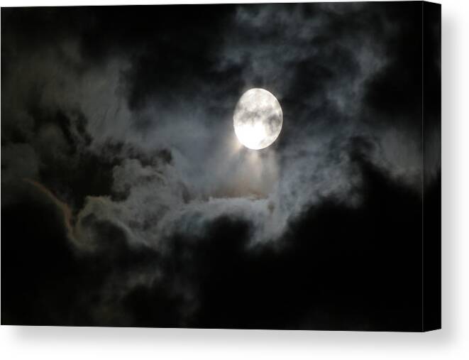 Ric B Canvas Print featuring the photograph A Dark and Stormy Night by Ric Bascobert
