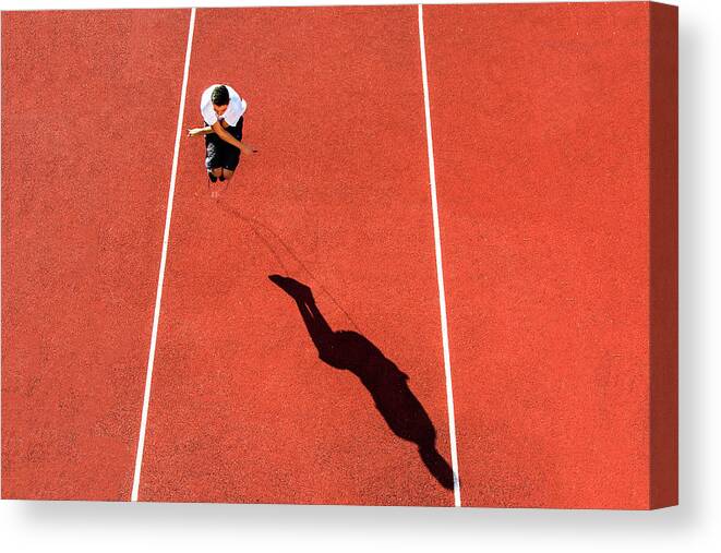 Red Canvas Print featuring the photograph A Healthy Shade In A Healthy Body by Dragan Lapcevic