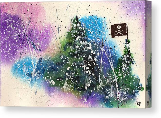 Solstice Canvas Print featuring the painting A Jolly Roger Holiday by Nelson Ruger