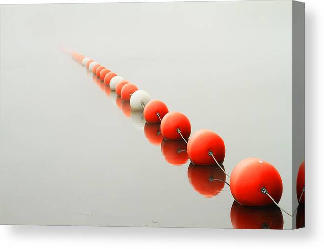 Lake Canvas Print featuring the photograph A Line to the Unknown by Karol Livote