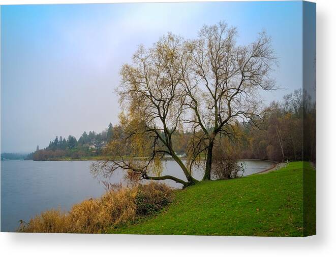 Lake Canvas Print featuring the photograph A Morning at the Lake by Ken Stanback