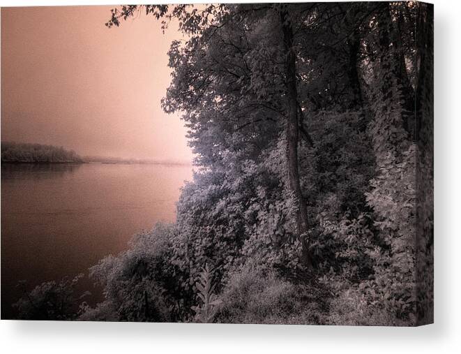 A Point In The Stream Canvas Print featuring the digital art A Point in the Stream by William Fields