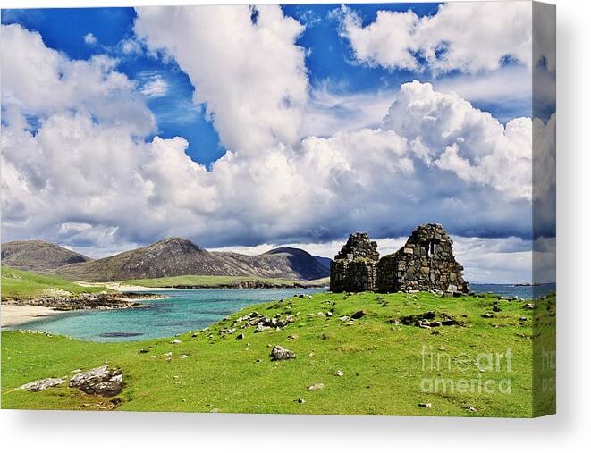 Hebrides Canvas Print featuring the photograph A Sunny Day in the Hebrides by Juergen Klust