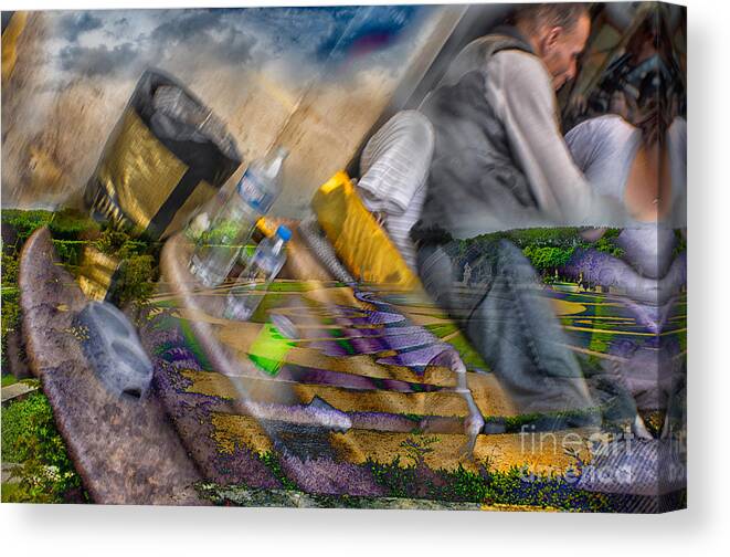 Homeless Canvas Print featuring the photograph A Tale of Two Worlds by Jay Ressler