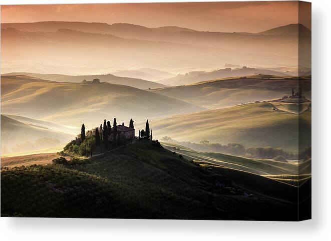 Lansdcape Canvas Print featuring the photograph A Tuscan Country Landscape by Sus Bogaerts