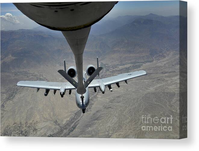 Middle East Canvas Print featuring the photograph A U.s. Air Force A-10 Thunderbolt by Stocktrek Images