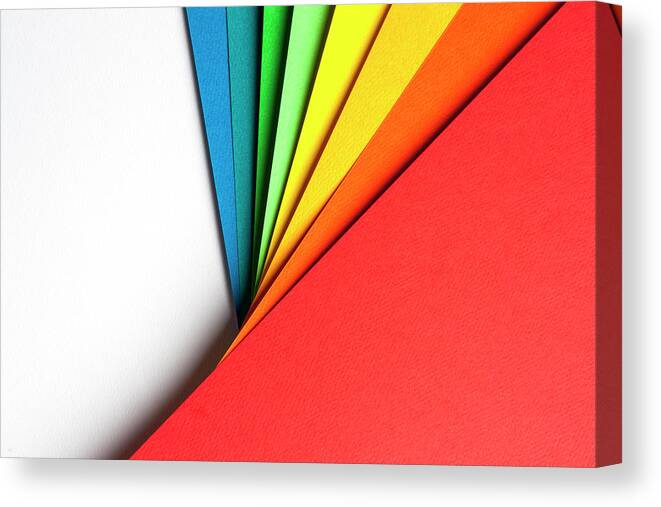Sharp Canvas Print featuring the photograph Abstract Background With Color Papers by Colormos