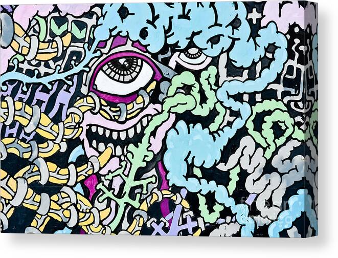 Graffiti Canvas Print featuring the photograph Abstract Graffitii detail by Yurix Sardinelly