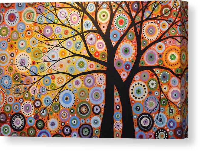 Trees Canvas Print featuring the painting Abstract Landscape Painting ... Twin Desires by Amy Giacomelli