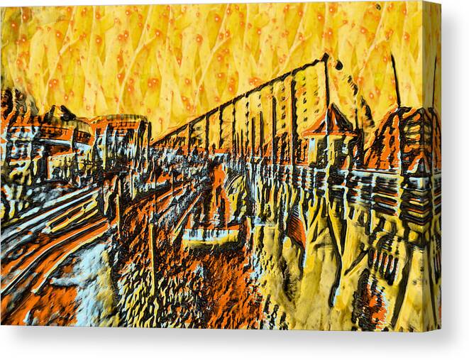 Abstract Canvas Print featuring the painting Abstract Roller Coaster by Doc Braham