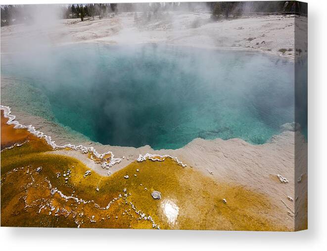 530432 Canvas Print featuring the photograph Abyss Pool in Yellowstone by Duncan Usher