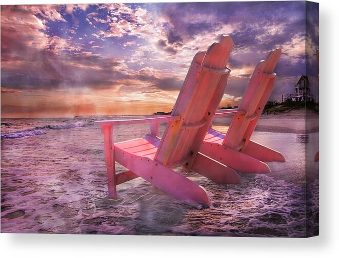 Beach Canvas Print featuring the photograph Adirondack Duo by Betsy Knapp