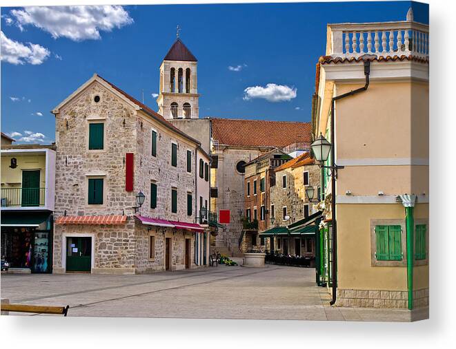 Croatia Canvas Print featuring the photograph Adriatic Town of Vodice Croatia by Brch Photography