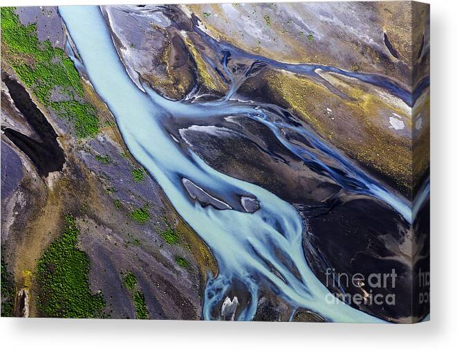 Aerial Photo Canvas Print featuring the photograph Aerial Photo Of Iceland by Gunnar Orn Arnason