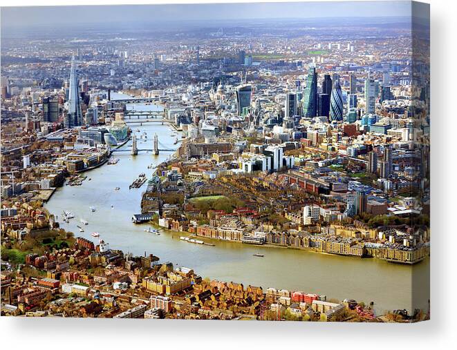 Built Structure Canvas Print featuring the photograph Aerial View Of London by Vladimir Zakharov