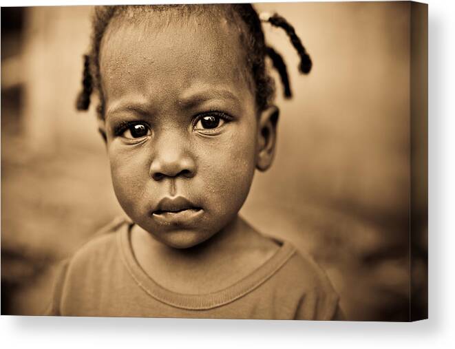 Child Canvas Print featuring the photograph African Baby Girl by Himarkley