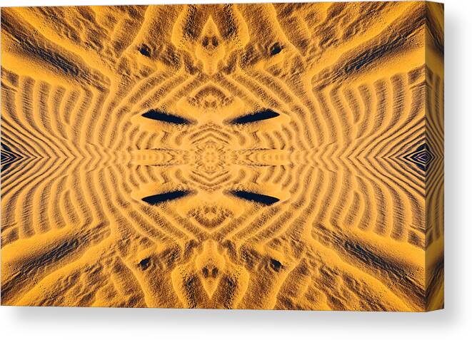 Sahara Sand Ripples sand Ripples Design Abstract Morocco Canvas Print featuring the photograph Sahara Ripples Pattern - African Motif by Christopher Byrd