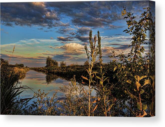 Mead Wildlife Area Canvas Print featuring the photograph Late Afternoon in the Mead Wildlife Area by Dale Kauzlaric