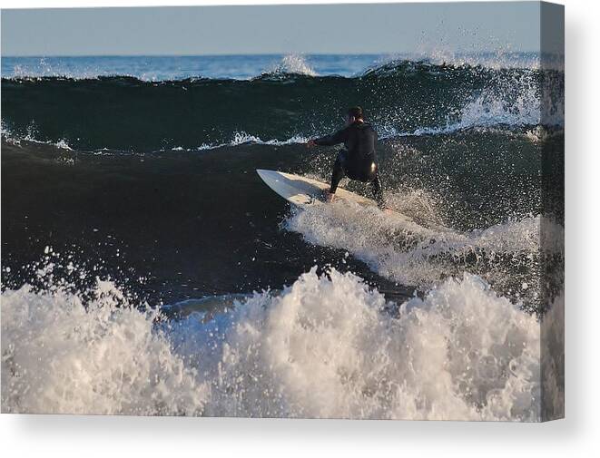 Higgins Beach Canvas Print featuring the photograph Afternoon Session by Paul Noble