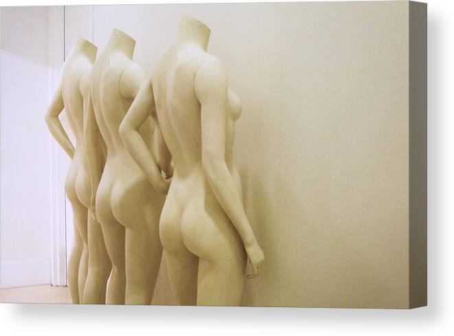 Mannequins Canvas Print featuring the photograph Against the Wall by Jessica Levant
