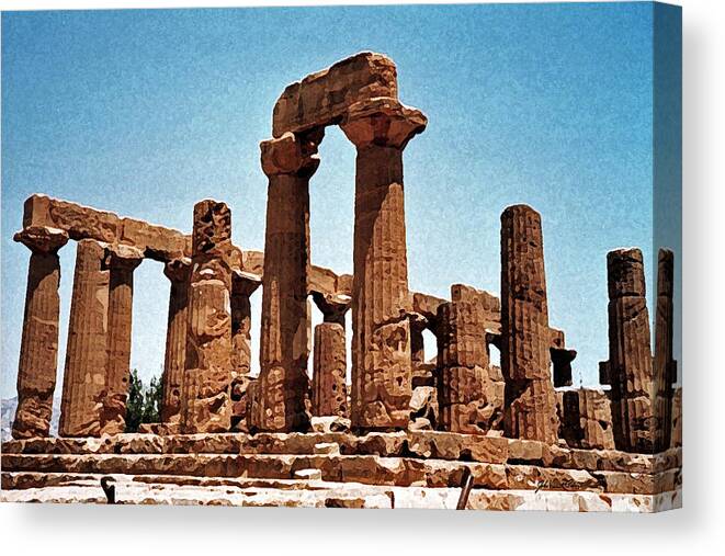 Italy Canvas Print featuring the digital art Agrigento 15 by John Vincent Palozzi