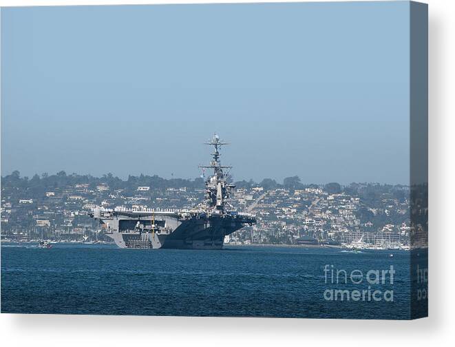 Ships Canvas Print featuring the photograph Aircraft Carrier by Brenda Kean