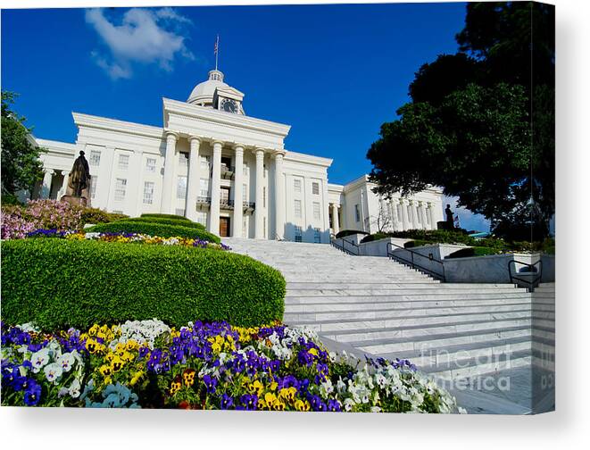 State Canvas Print featuring the photograph Alabama State Capitol Building by Danny Hooks