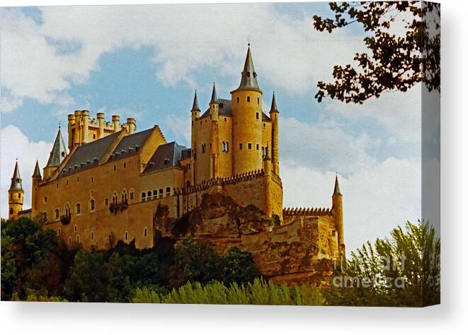 Segovia Canvas Print featuring the photograph Alcazar Castle in Segovia Spain by Ola Allen