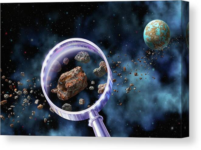 Micro-organism Canvas Print featuring the photograph Alien Microbes On Meteorites by Lynette Cook/science Photo Library