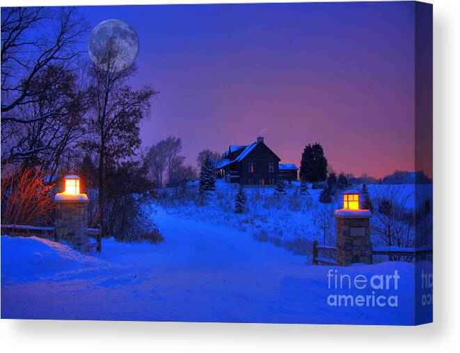 Christmas Card Canvas Print featuring the photograph All is Calm by Wayne Moran
