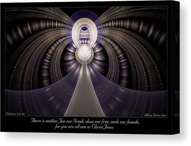 Fractal Canvas Print featuring the digital art All One by Missy Gainer