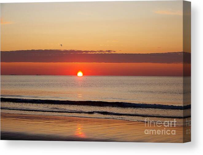 Sunrise Canvas Print featuring the photograph Hampton Beach Sunrise #1 by Eunice Miller