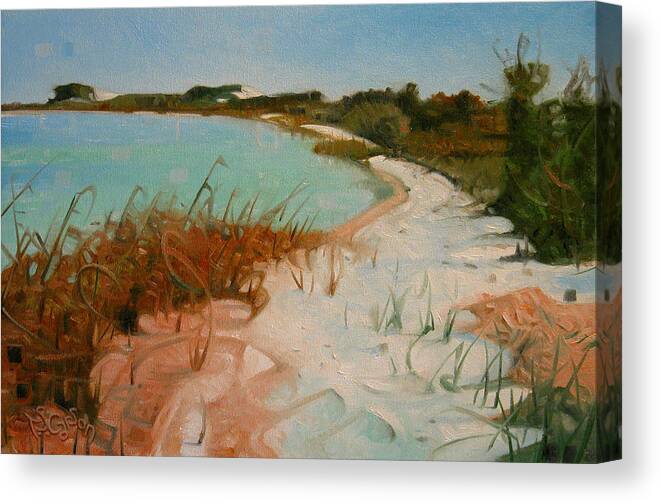 Seashore Canvas Print featuring the painting Along the Shore by T S Carson