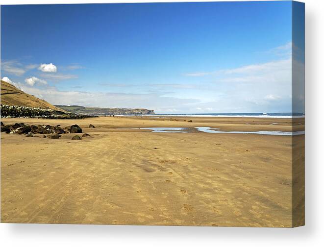 Britain Canvas Print featuring the photograph Along Whitby Sands by Rod Johnson