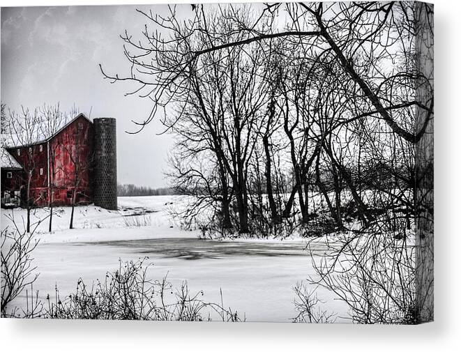 Evie Canvas Print featuring the photograph Alpine Barn Michigan by Evie Carrier