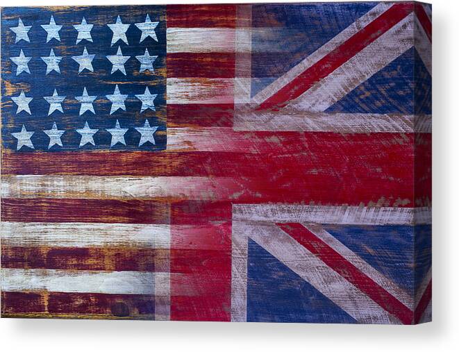 American Canvas Print featuring the photograph American British Flag by Garry Gay