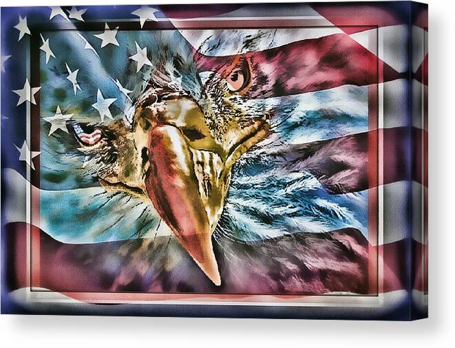 Eagle Canvas Print featuring the painting American Pride by Donna Proctor