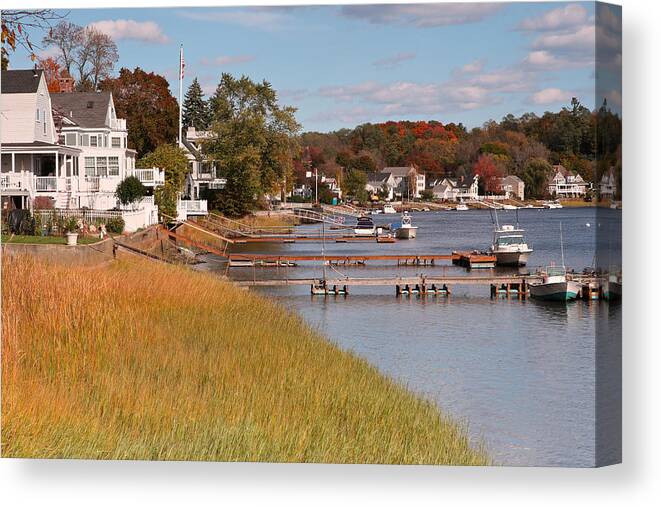 Massachusetts  Water Docks Wharfs Ocean Canvas Print featuring the photograph Amesbury Massachusetts by Gail Maloney