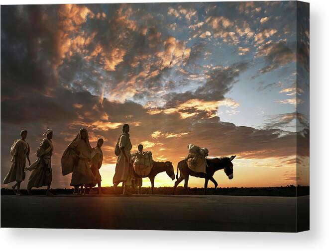 Goal Canvas Print featuring the photograph Amhara Women On The Way To Market by Buena Vista Images