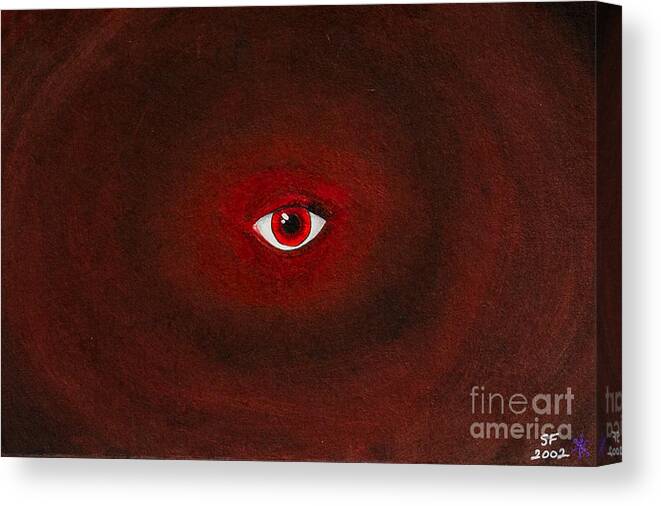 Canvas Print featuring the painting An eye is upon you by Stefanie Forck