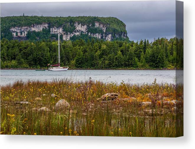 Sailboat Canvas Print featuring the photograph Anchored by Paul Johnson