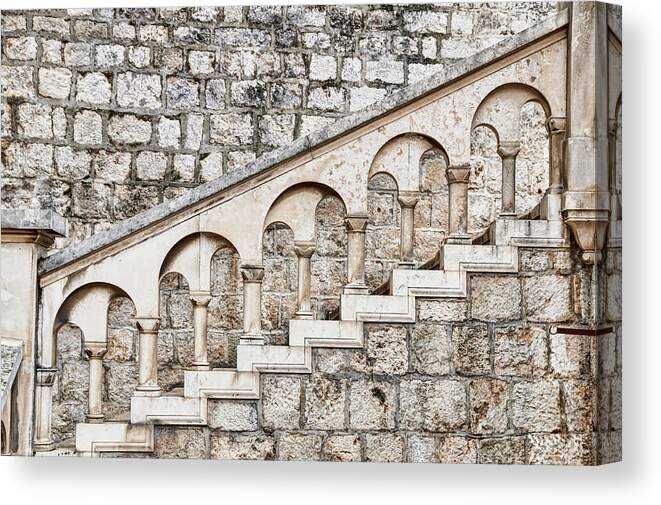Steps Canvas Print featuring the photograph Ancient Stone Stairway by Ogphoto