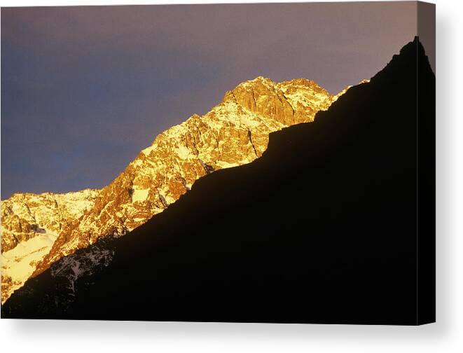 Andes Canvas Print featuring the photograph Andes Mountains Sunset by Jack Fields
