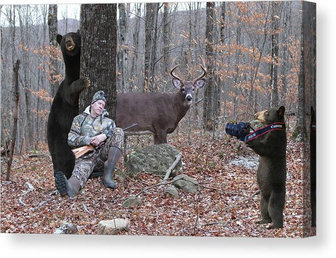 Humorous Canvas Print featuring the photograph Animals with a Sense of Humor by Duane Cross