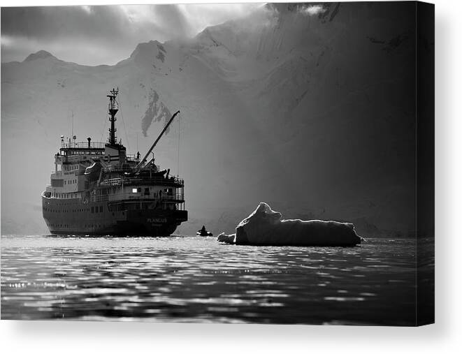 Adventure Canvas Print featuring the photograph Antarctican Expedition 2013. Ship Name by R. Tyler Gross
