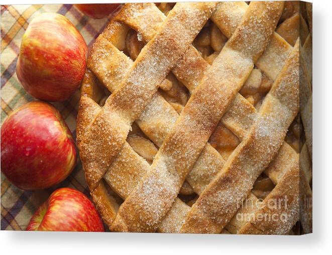 Pie Canvas Print featuring the photograph Apple Pie with Lattice Crust by Diane Diederich